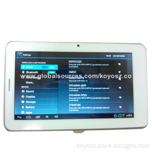 3G/4G Tablet PC, A13 Solution, Capacitive, GSM with 2G Phone Calling, SIM Card/Wi-Fi/GPS/Camera
